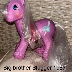G1 Big Brother Slugger 1987 My Little Pony Pink and White Toy